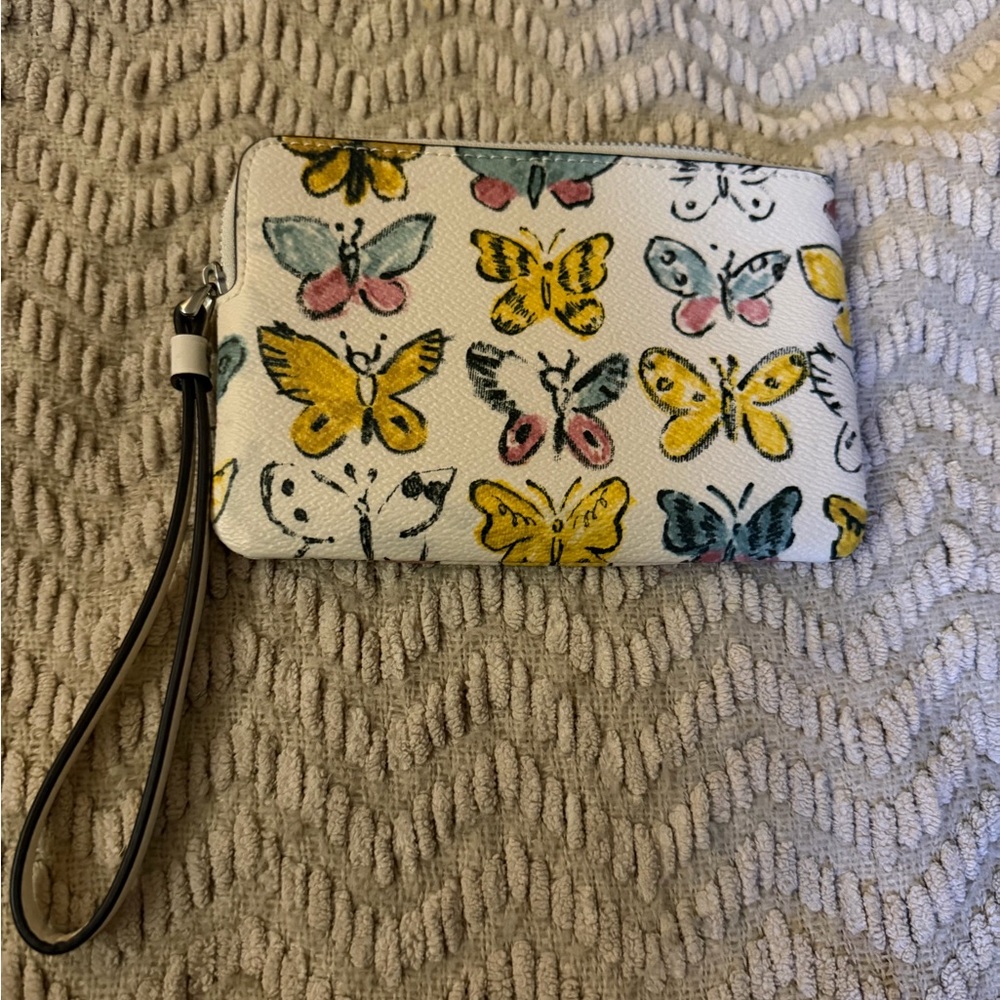Butterfly Print Wristlet coach